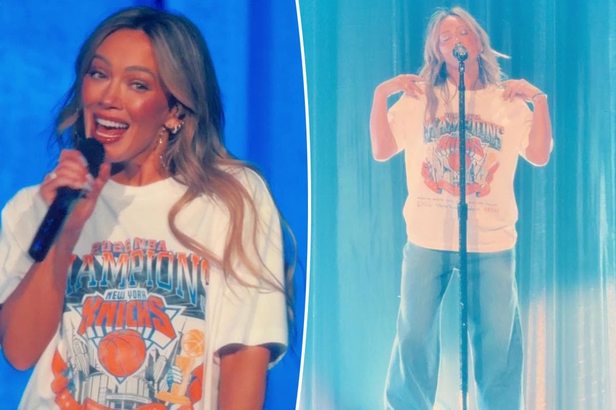 Hilary Duff Rocks New York Knicks Championship Tee at Electrifying MSG Concert
