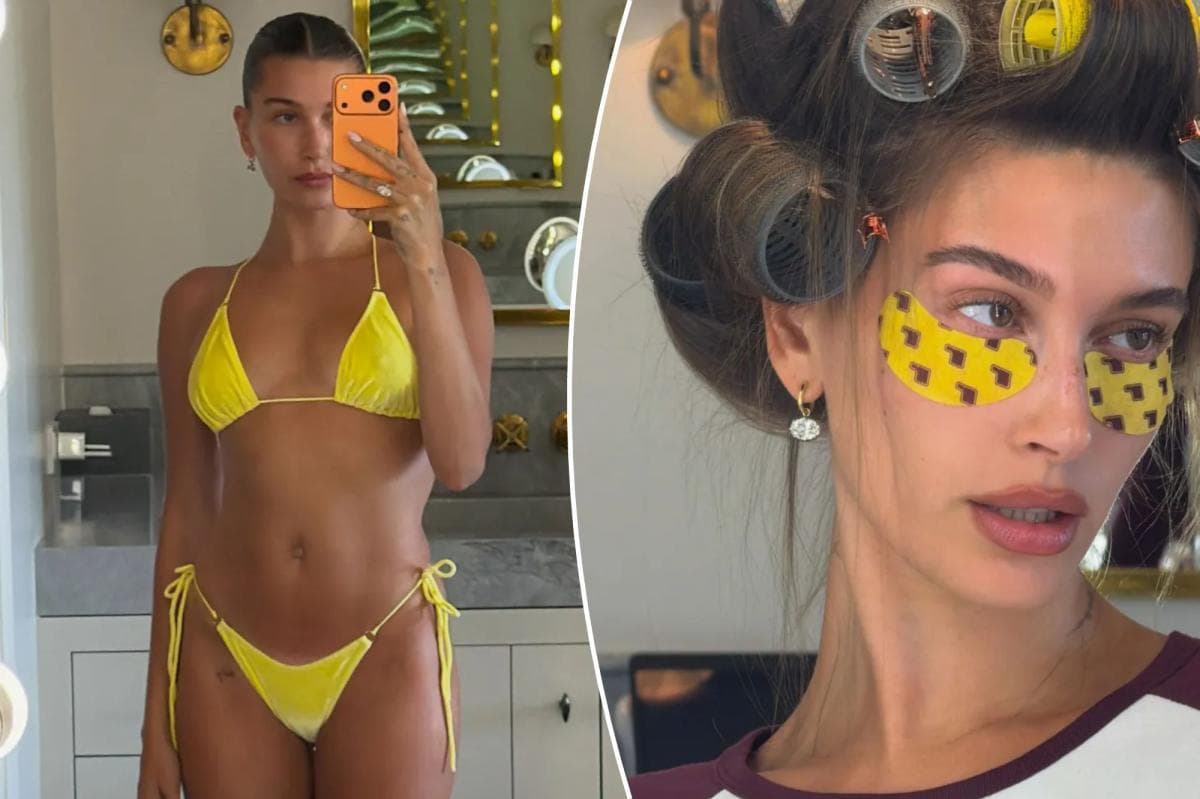 Hailey Bieber Revives the Velvet Bikini Trend with a Sunny Twist
